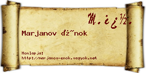Marjanov Énok névjegykártya